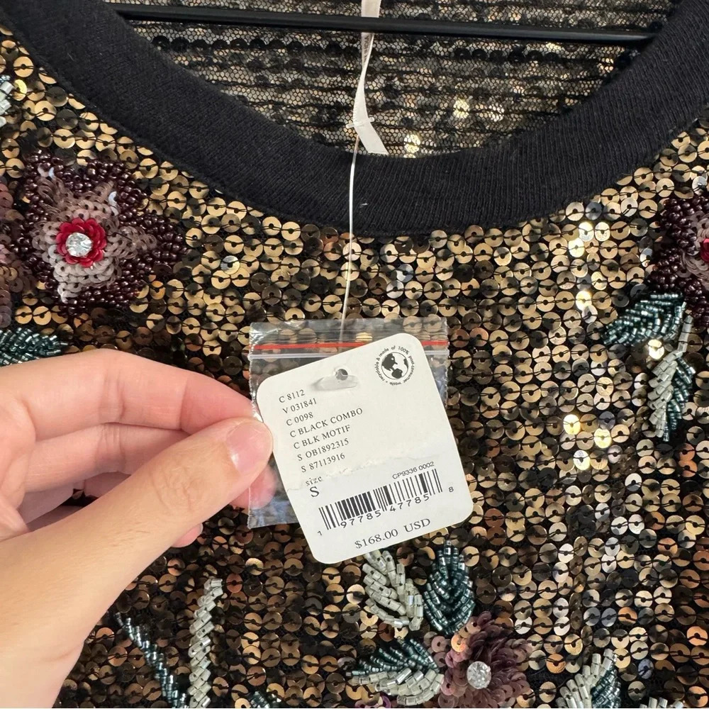 NWT Free People Life of the Party Twofer Embellished Sequins Mesh Top
Size S - Picture 6 of 9
